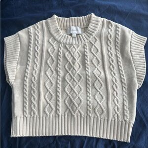 Cleobella Gigi cropped Sweater Vest - Cream - 109% cotton